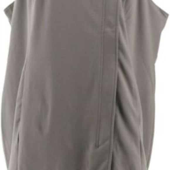 NWT LISA RINNA CHIC ASYMMETRIC CHARCOAL ZIP VEST LARGE - Picture 3 of 11